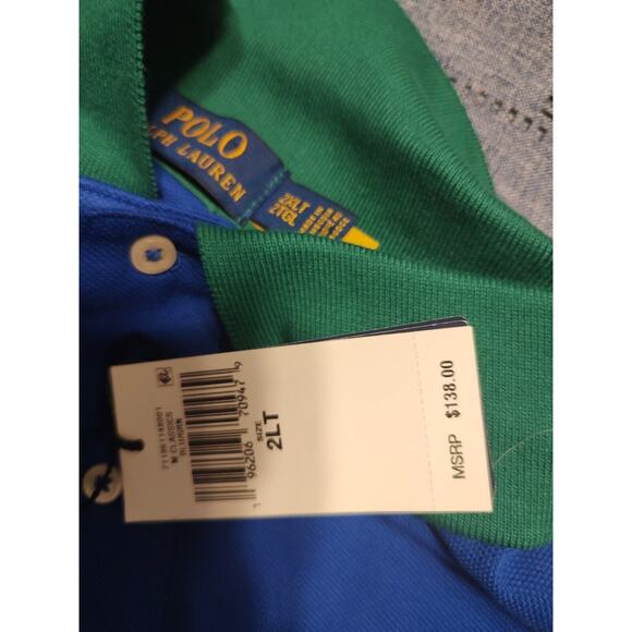 NEW Polo Ralph Lauren POLO Big Pony Blue & Green Size 2LT NWT - Picture 4 of 5